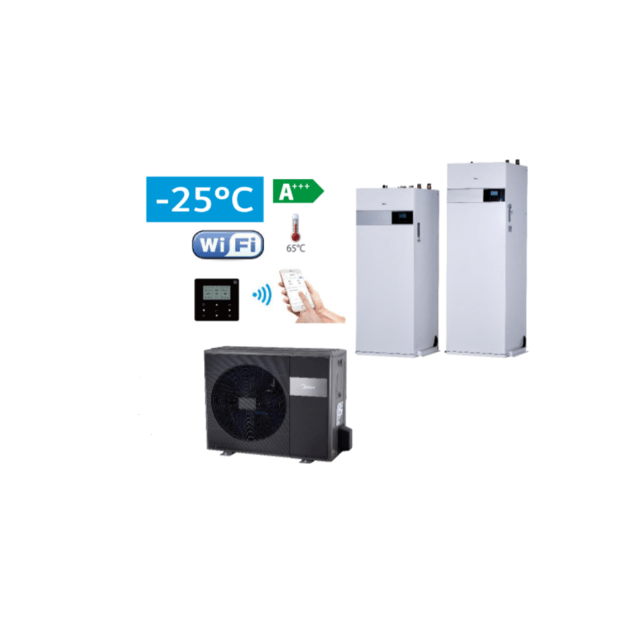 MIDEA M-Thermal Arctic 14.5-13.5 kW šilumos siurblys oras-vanduo su integruotu boileriu, MHA-V14W/D2RN8-B+HBT-A160/240CDS90GN8-B