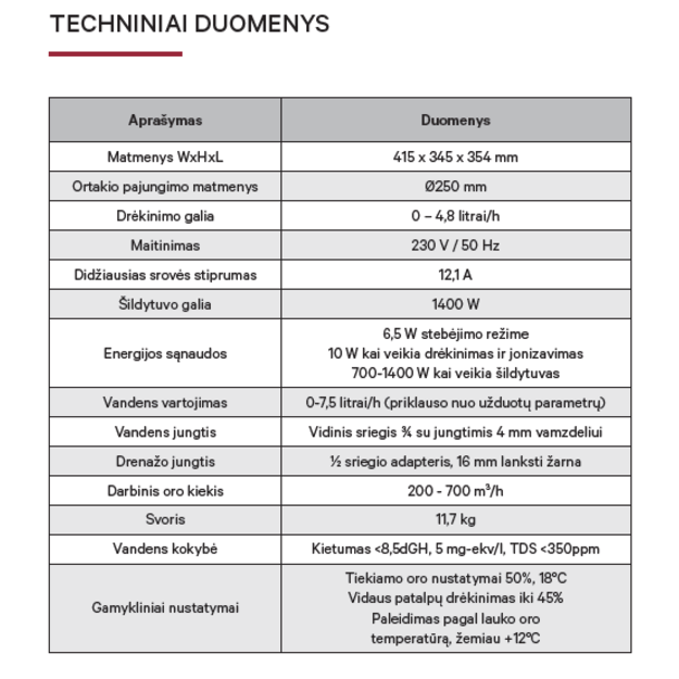 Adiabatinis ortakinis įmontuojamas oro drėkintuvas HUMON H250
