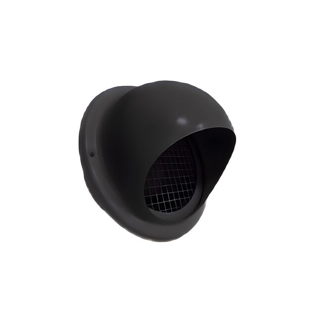 Lauko ventiliacijos grotelės su gaubtu, juodos (RAL9005)