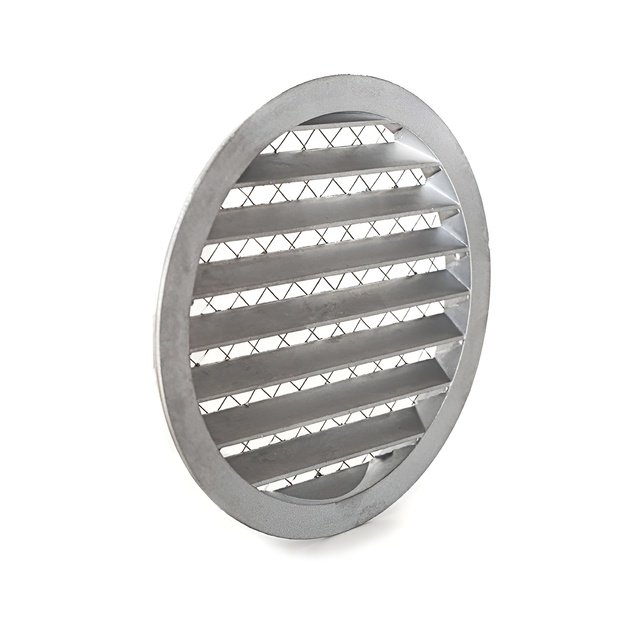 Apvalios lauko ventiliacijos grotelės su tinkleliu