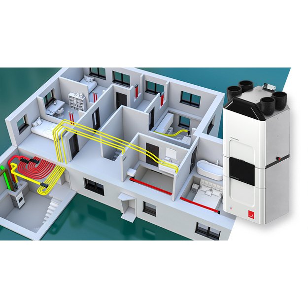 Zehnder ComfoClime 24 ir ComfoAir Q350 ERV entalpinio rekuperatoriaus komplektas 15