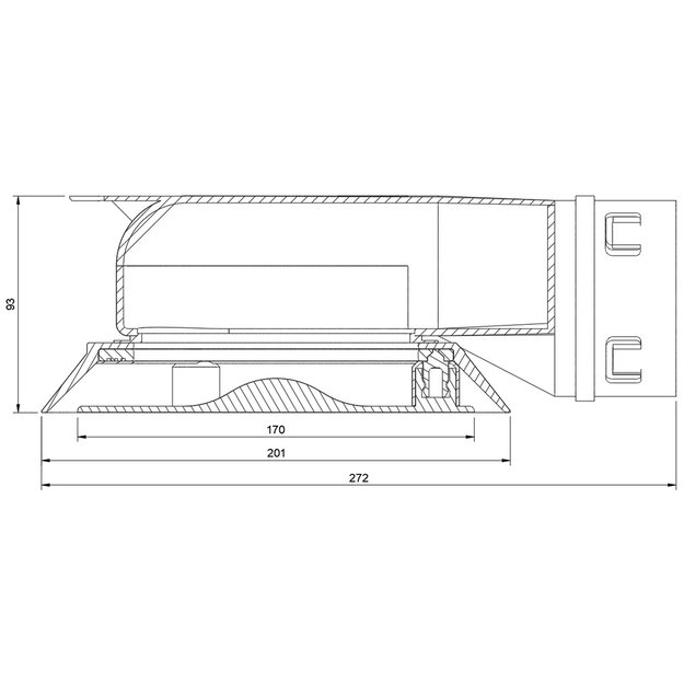 Berėmis difuzorius įtempiamoms luboms DRS 2x75 su dėžute 4