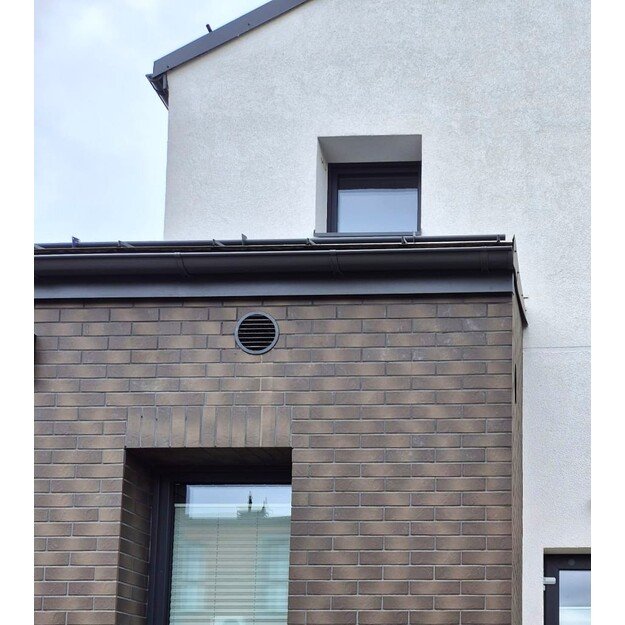 Apvalios lauko ventiliacijos grotelės su tinkleliu, antracito pilka (RAL7016) 1