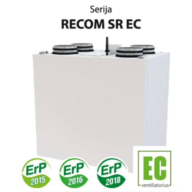 Rotacinis sieninis rekuperatorius RECOM 6SR su WIFI valdymu