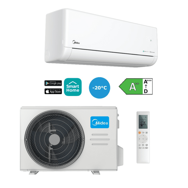 Midea SOLUNAR sieninio oro kondicionieriaus 3.5/3.8 kW komplektas
