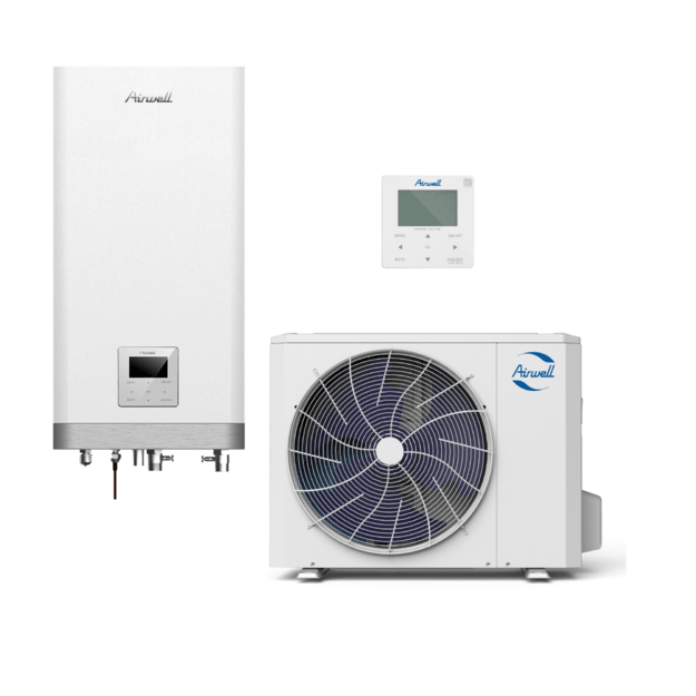 AIRWELL Wellea Split 4.25-4.50 kW šilumos siurblys oras-vanduo su hydro moduliu, AW-WHPSA0406-N91+AW-YHPSA04-H91