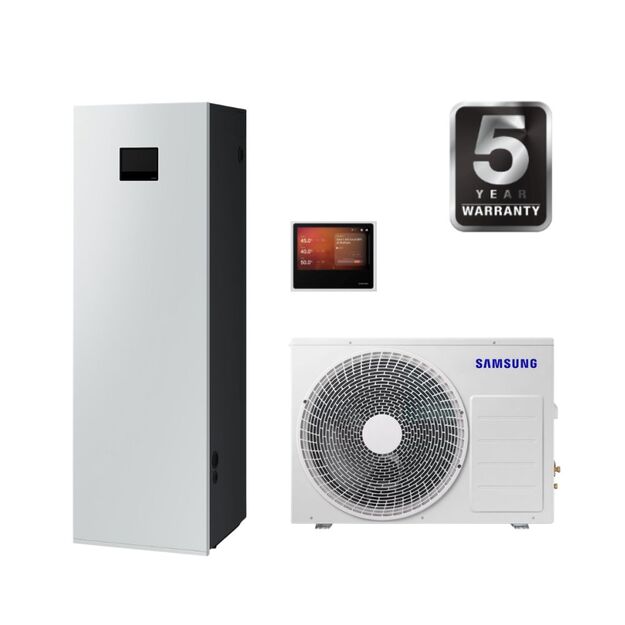 SAMSUNG oras–vanduo 6.0/6.5 kW SPLIT NORDIC šilumos siurblys su 200 l talpa, WIFI