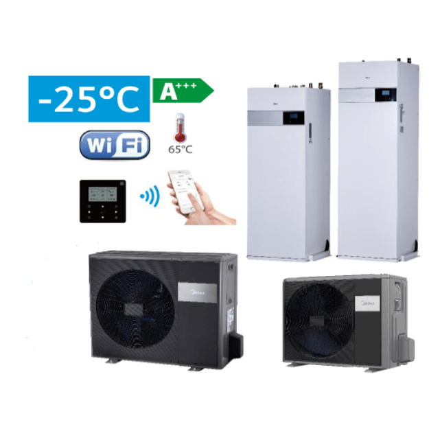 MIDEA M-Thermal Arctic 4.25-4.50 kW šilumos siurblys oras-vanduo su integruotu boileriu, MHA-V4W/D2N8-B2+HBT-A100/190CDS90GN8-B