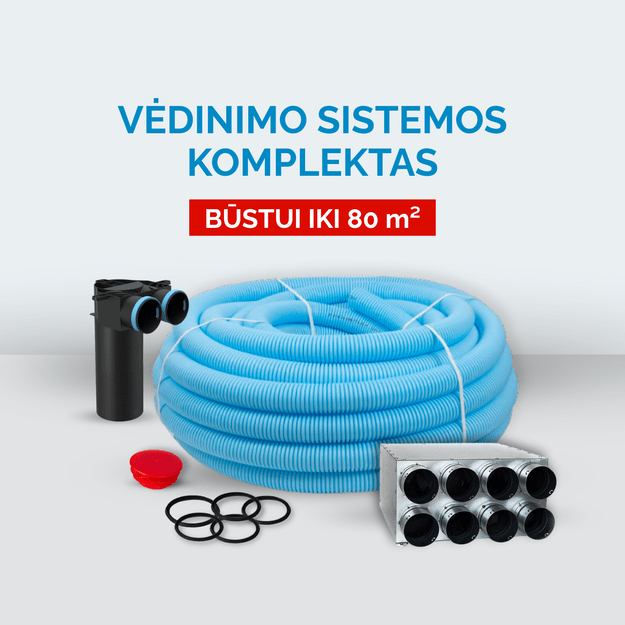 Vėdinimo sistemos komplektas būstui iki 80 m²