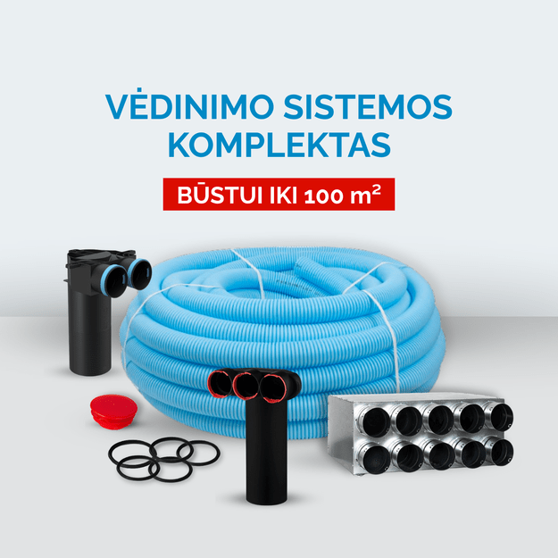 Vėdinimo sistemos komplektas būstui iki 100 m²