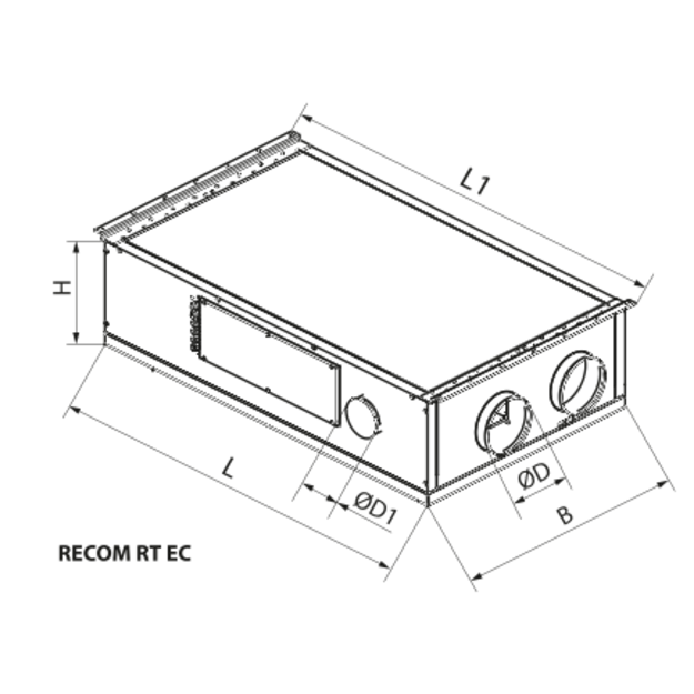 Rotacinis lubinis rekuperatorius RECOM 4RT-L/R su WIFI valdymu
