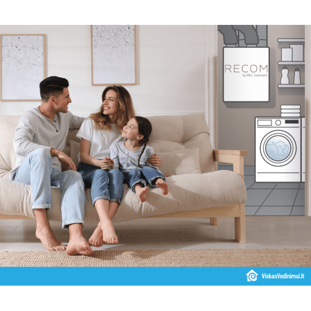 Rotacinis lubinis rekuperatorius RECOM 4RT-L/R su WIFI valdymu