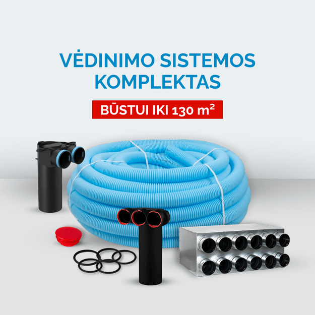 Vėdinimo sistemos komplektas būstui iki 130 m²