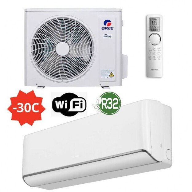 GREE Airy Ultra Fast Compressor sieninio šilumos siurblio oras oras 5.3/5.6 kW komplektas