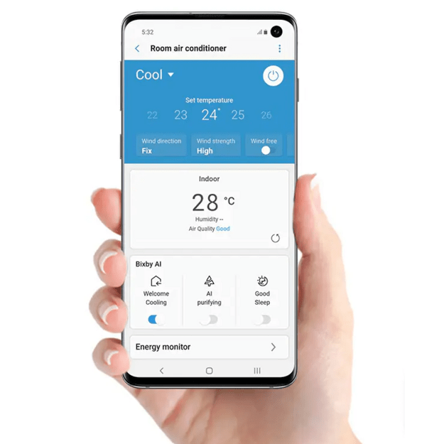 Samsung WindFree™ Premiere Plus Black 3.5/4.0 kW oro kondicionierius su WIFI (komplektas) 2