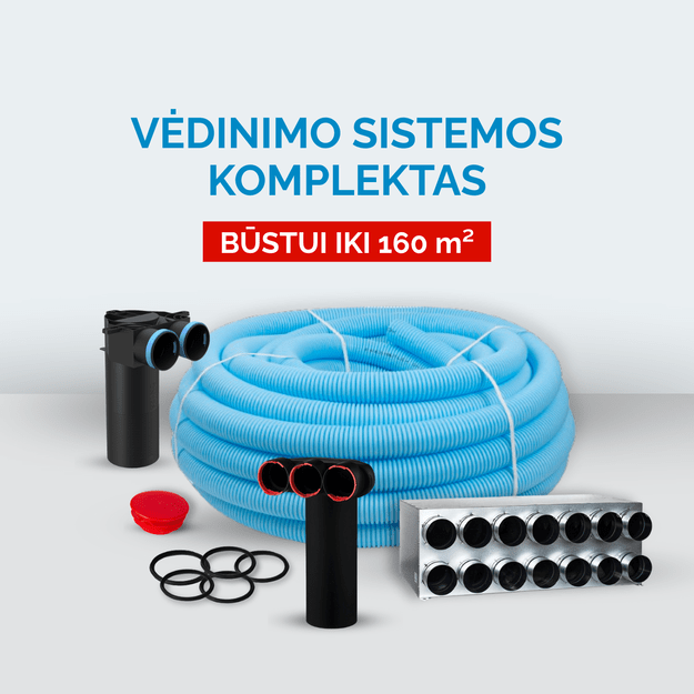 Vėdinimo sistemos komplektas būstui iki 160 m²