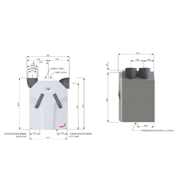 Plokštelinis ENTALPINIS rekuperatorius Zehnder ComfoAir 375 ERV su VALDYMO PULTU Multi Control ir WIFI valdymu