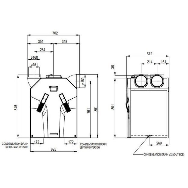 Plokštelinis ENTALPINIS rekuperatorius Zehnder ComfoAir 375 ERV su VALDYMO PULTU Multi Control ir WIFI valdymu