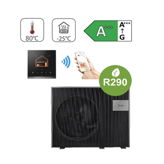 Midea NATURE 15,5/15,0 kW oras-vanduo šilumos siurblys monoblokas