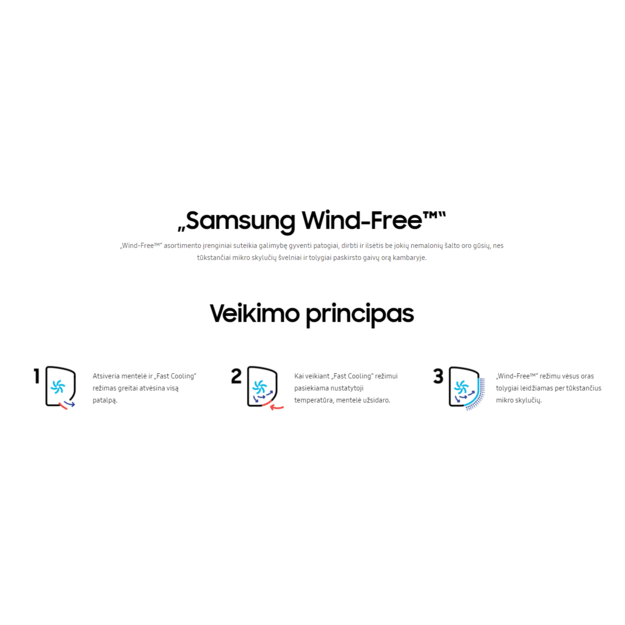 SAMSUNG SIENINIS BEVĖJIS ARISE Windfree 2.5/3.2 kW oro kondicionieriaus komplektas